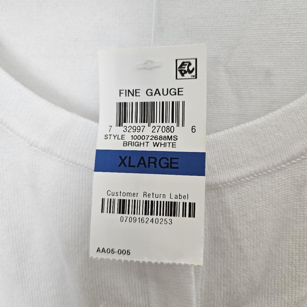 NWT Charter Club Bright White Button-Up Cardigan Sweater Long Sleeve XL - Picture 6 of 8